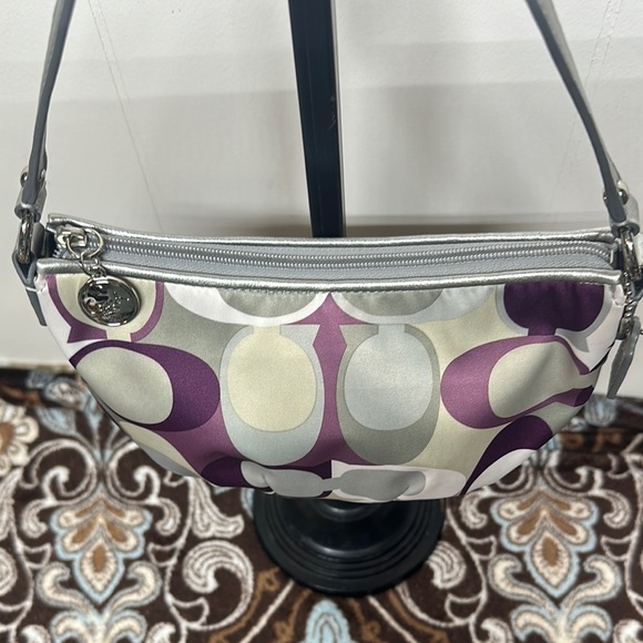 Coach purple & silver Coach Logo Bag EUC - Picture 4 of 12